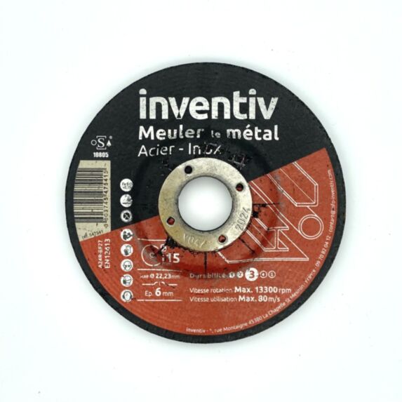 Disque Ebarbage Métal/Inox 115x6mm - INVENTIV