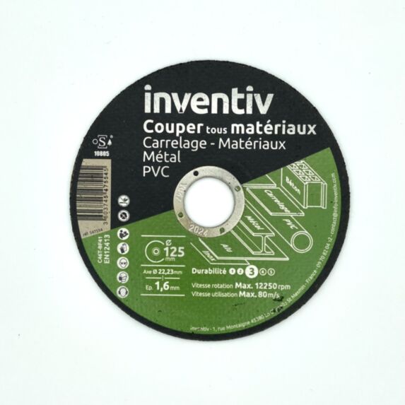 Disque Multicoupe 125x1,6mm - INVENTIV