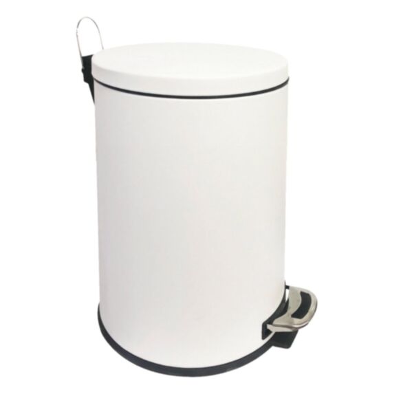 Poubelle salle de bain à pédale Saturne blanc brillant 3L - INVENTIV