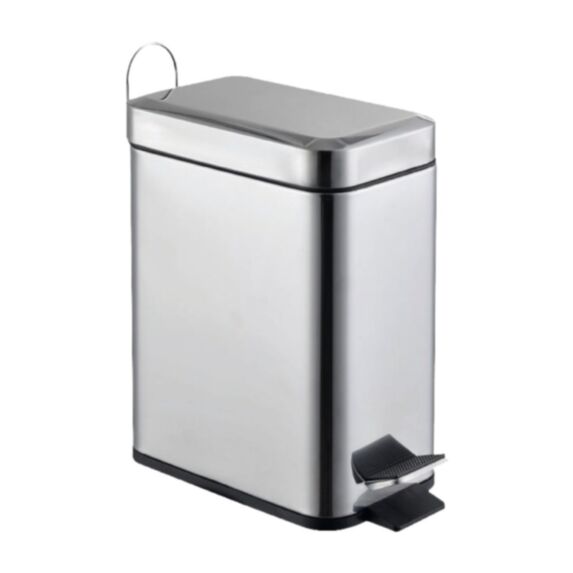 Poubelle salle de bain à pédale Mercure chromé 5L - INVENTIV