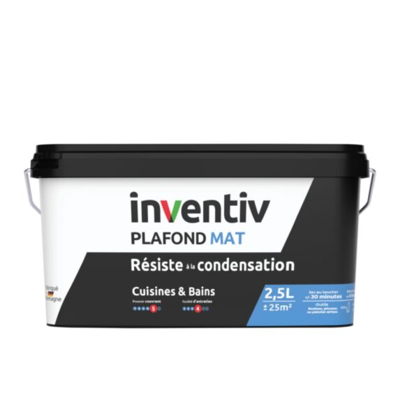Peinture plafond Cuisines & bains mat 2,5L  - INVENTIV