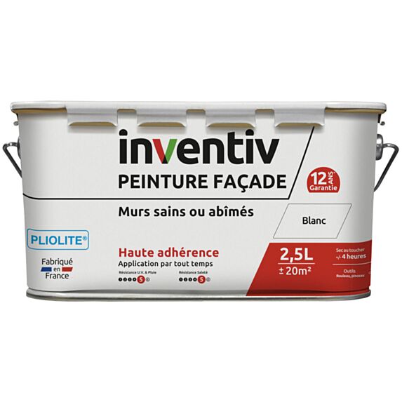 Peinture façade pliolite blanc 2,5L - INVENTIV
