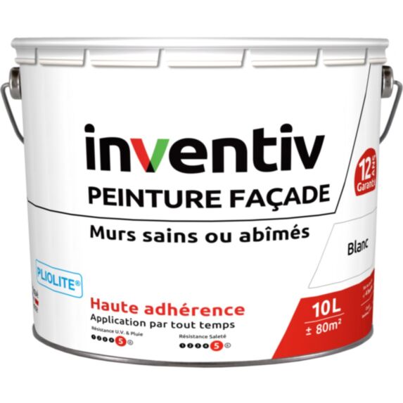 Peinture façade pliolite blanc 10L - INVENTIV
