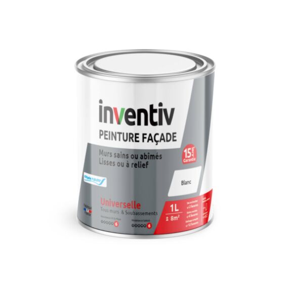 Peinture façade à base de résine Hydro Pliolite® blanc 1L - INVENTIV