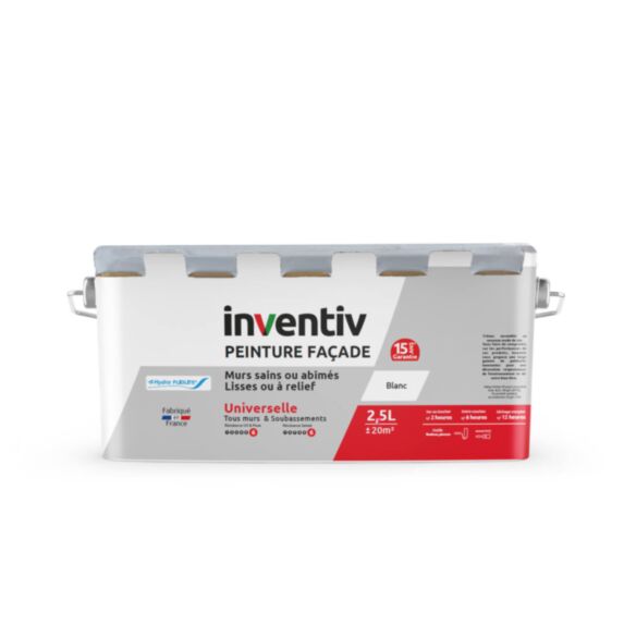 Peinture façade à base de résine Hydro Pliolite® blanc 2,5L - INVENTIV