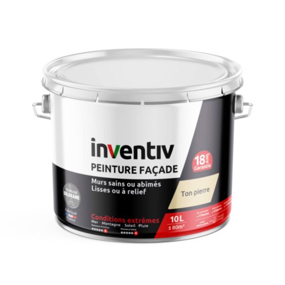 Peinture façade technologie siloxane ton pierre 10L - INVENTIV