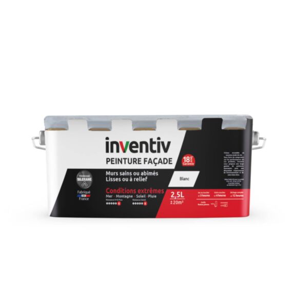 Peinture façade technologie siloxane blanc 2,5L - INVENTIV