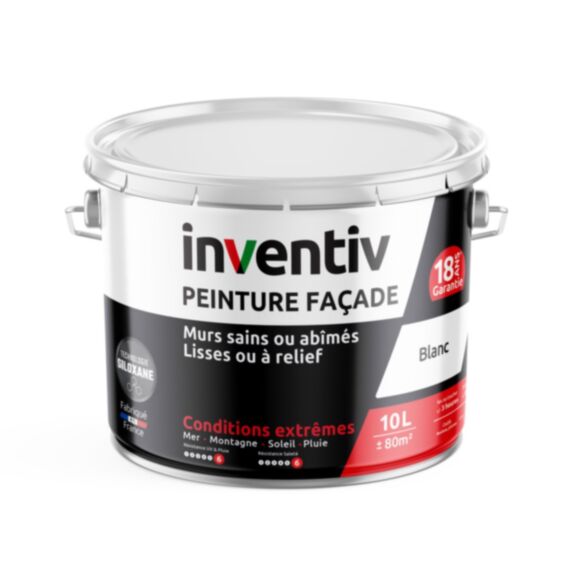Peinture façade technologie siloxane blanc 10L - INVENTIV