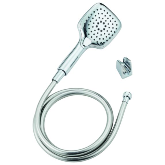 Duo douchette + support Doda chromé 3 jets 1,5m PVC - INVENTIV