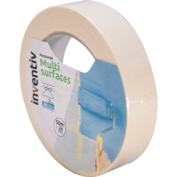 Ruban de masquage Multisurfaces 50mx24mm - INVENTIV