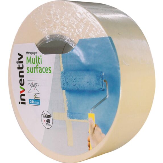 Ruban de masquage Multisurfaces 100mx48mm - INVENTIV