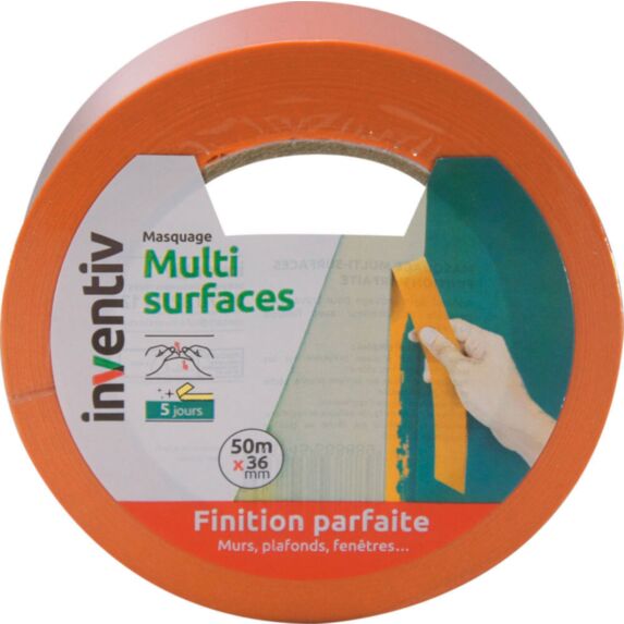 Ruban de masquage Multisurfaces Finition parfaites 50mx36mm - INVENTIV