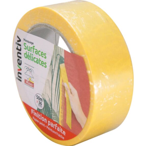 Ruban de masquage Surfaces Délicates 50mx36mm - INVENTIV