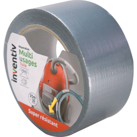 Ruban de réparation argent 25mx50mm - INVENTIV