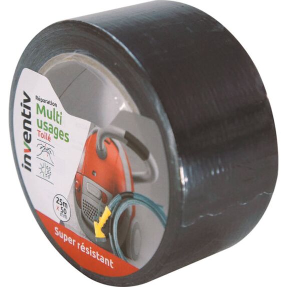 Ruban de réparation noir 25mx50mm - INVENTIV