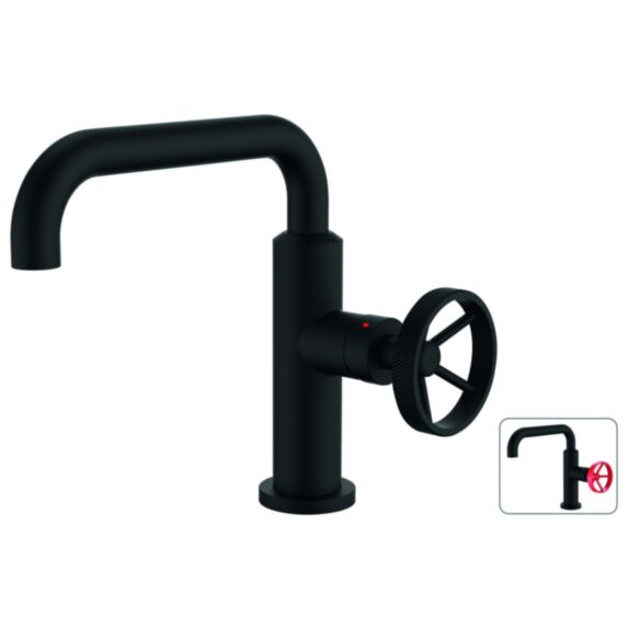 Mitigeur pour Lavabo Bec Mobile Noir Industriel - INVENTIV