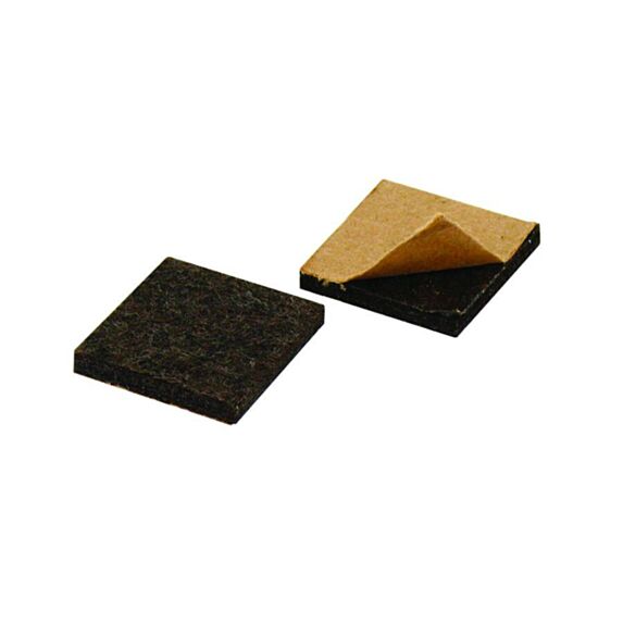 Set de 12 patins 24 x 24 mm feutre marron - INVENTIV