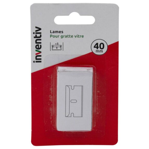 5 lames 40 mm pour gratte-vitre - INVENTIV