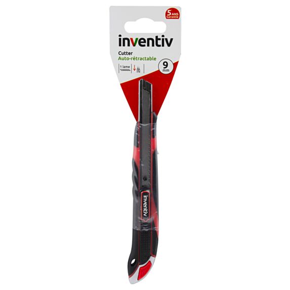 Cutter auto-rétractable 9 mm - INVENTIV