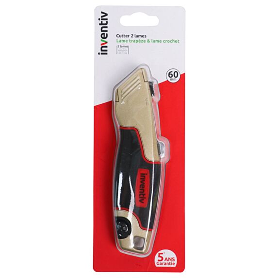 Cutter à 2 lames crochet/trapèze - INVENTIV