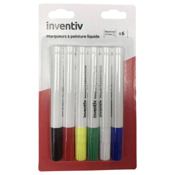 6 marqueurs peinture liquide - INVENTIV