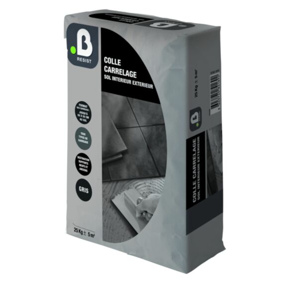 Colle carrelage sol intérieur & extérieur 25kg - B RESIST