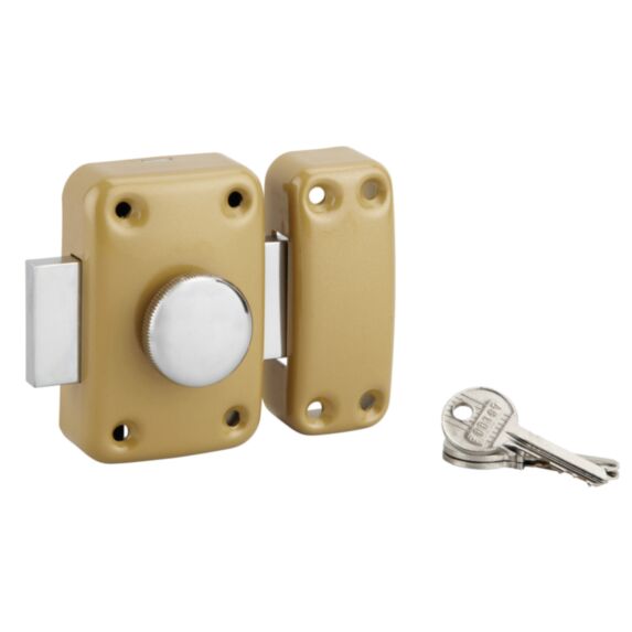 Verrou à bouton et cylindre 40mm 3 clés - B RESIST
