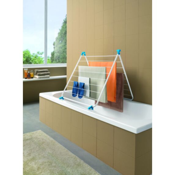 Séchoir à poser baignoire 10m blanc/bleu - INVENTIV