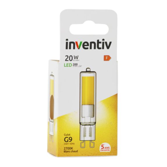 Ampoule Filament LED G9 200lm 20W 2700K - INVENTIV