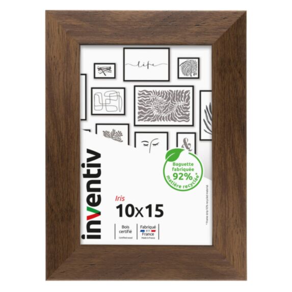 Cadre photo Iris 10 x 15 cm ébène - INVENTIV
