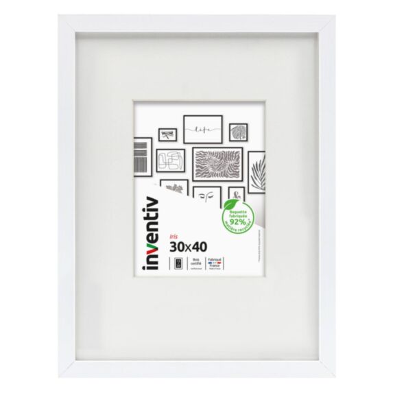 Cadre photo Iris 30 x 40 cm blanc - INVENTIV