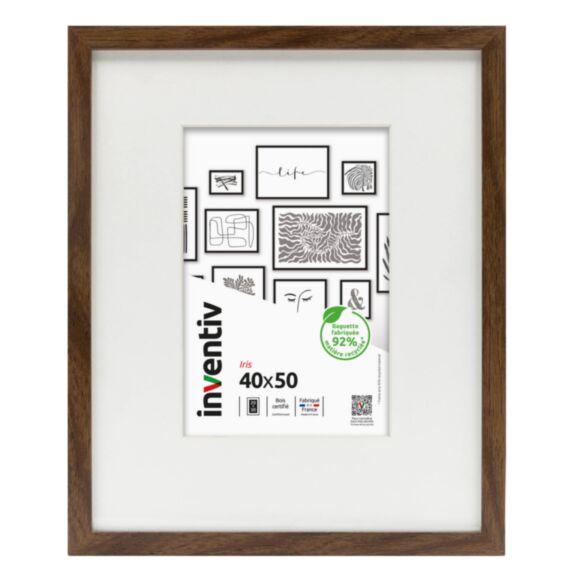 Cadre photo Iris 40 x 50 cm ébène - INVENTIV