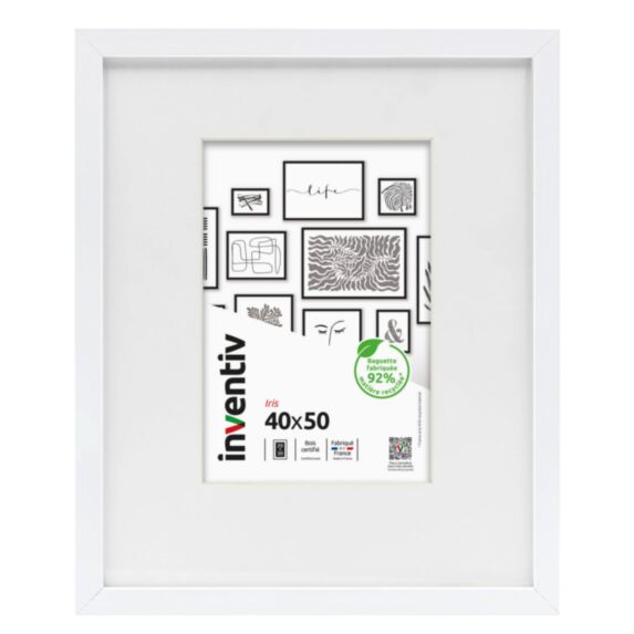 Cadre photo Iris 40 x 50 cm blanc - INVENTIV