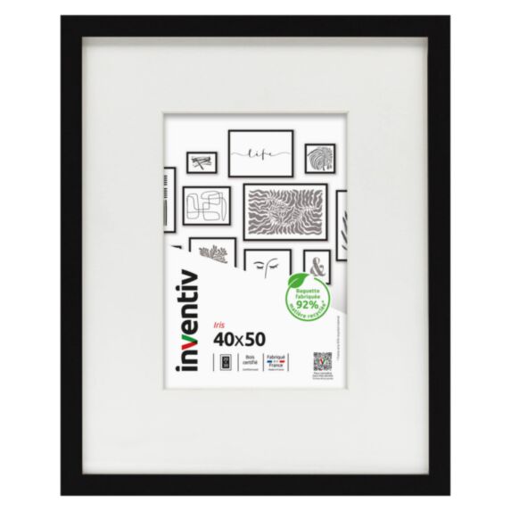 Cadre photo Iris 40 x 50 cm noir - INVENTIV