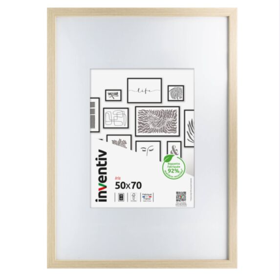 Cadre photo Iris 50 x 70 cm naturel - INVENTIV