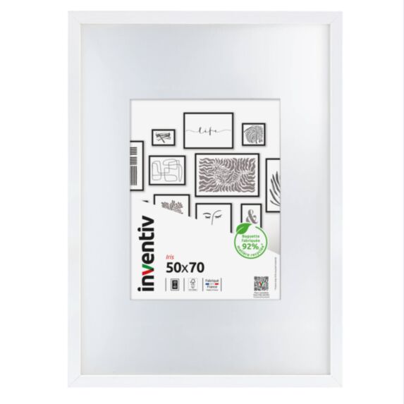 Cadre photo Iris 50 x 70 cm blanc - INVENTIV