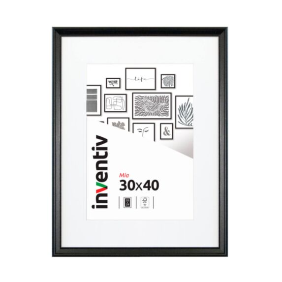 Cadre photo Mia profilée noir 30x40cm - INVENTIV