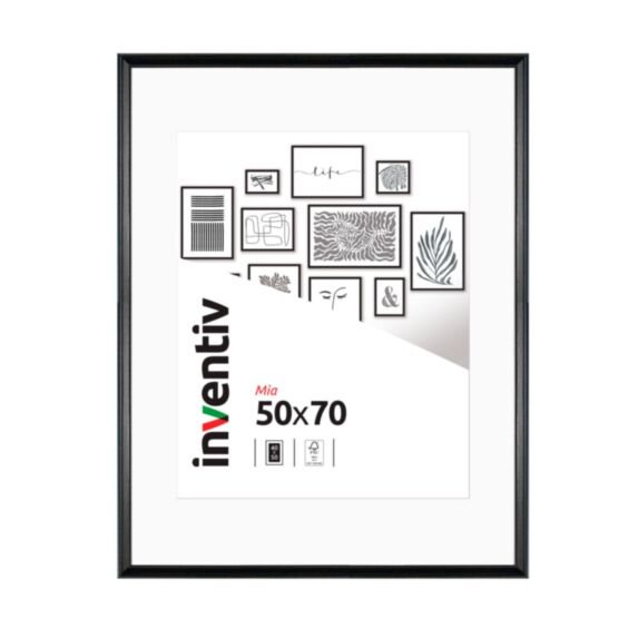 Cadre photo Mia profilée noir 50x70cm - INVENTIV