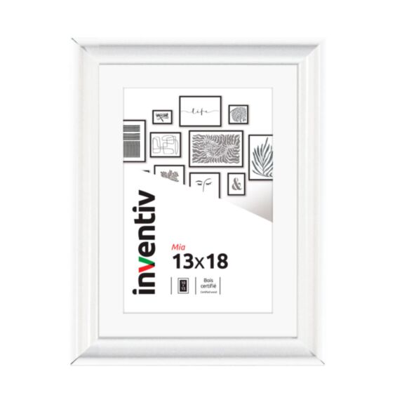 Cadre photo Mia profilée blanc 13x18cm - INVENTIV