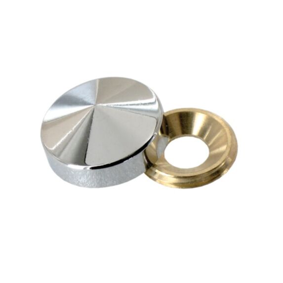 4 cache vis d12mm laiton chromé - INVENTIV