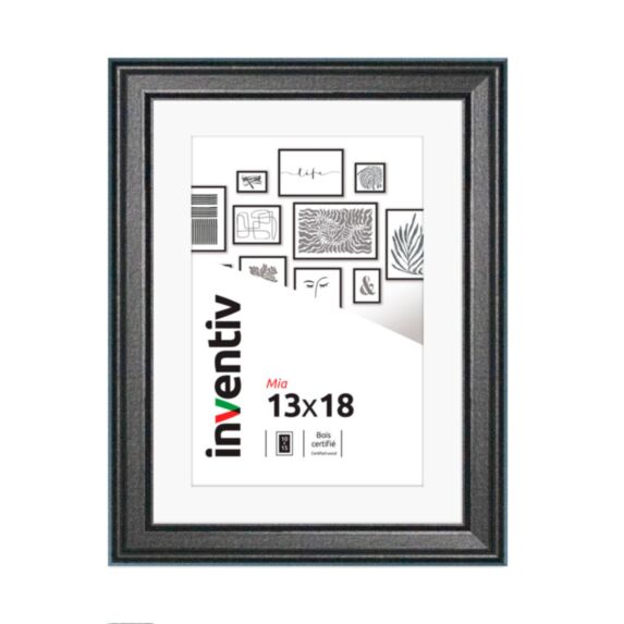 Cadre photo Mia profilée noir 13x18cm - INVENTIV