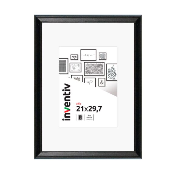 Cadre photo Mia profilée noir 21x29,7cm - INVENTIV