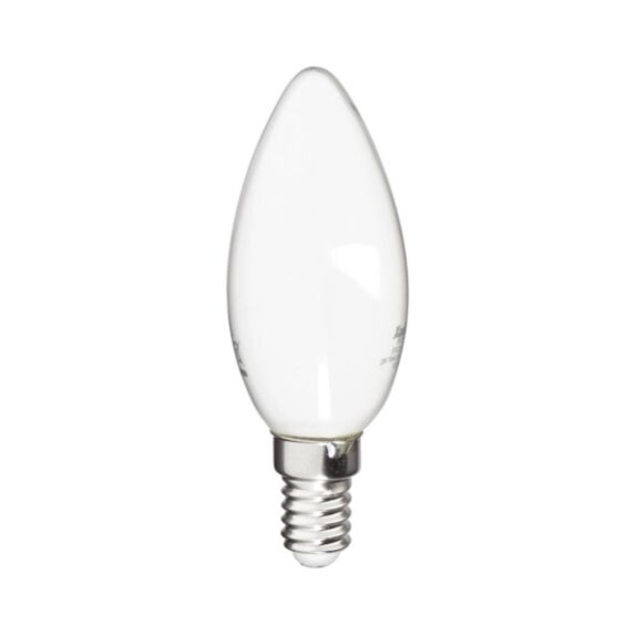 3 ampoules Filament LED Flamme Opaque E14 470Lm 40W 2700K Blanc chaud - INVENTIV