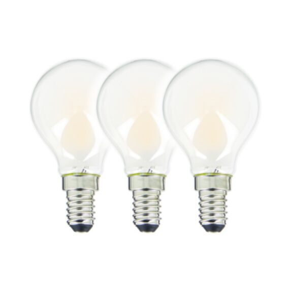 3 ampoules Filament LED P45 Opaque E27 470Lm 40W 4000K Blanc neutre - INVENTIV