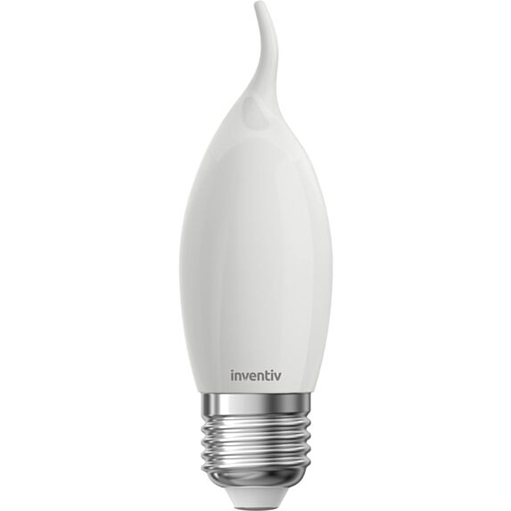 Ampoule Filament LED Flamme Coupe vent Opaque E27 470Lm 40W 2700K Blanc chaud - INVENTIV