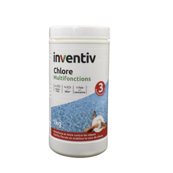 Chlore permanent galet 250g 1 kg - INVENTIV