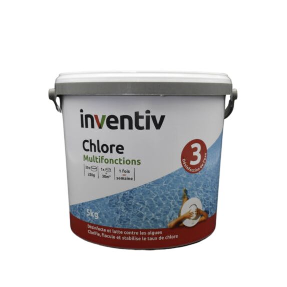 Chlore permanent galet 250g 5 kg - INVENTIV