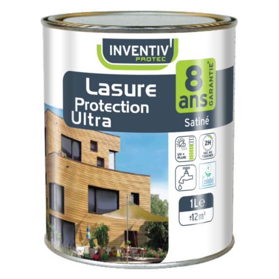Lasure protection ultra 8 ans 1L blanc - INVENTIV