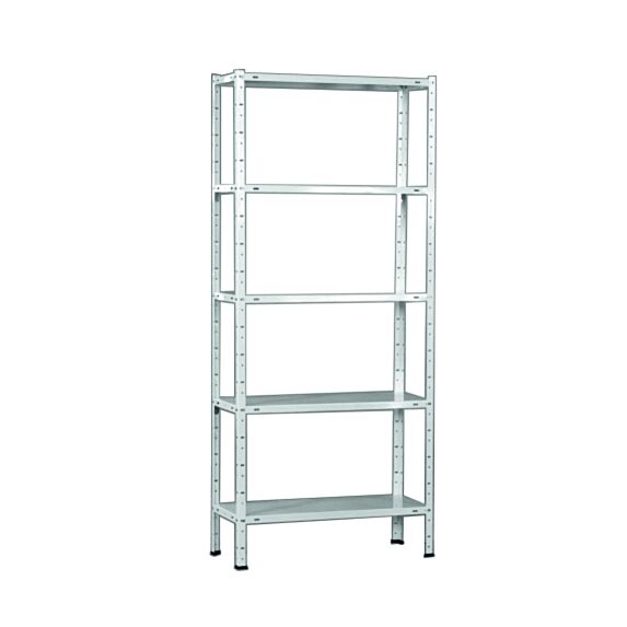 Etagère de rangement métal 5 tablettes H170xL75xP30cm blanc - B RESIST 
