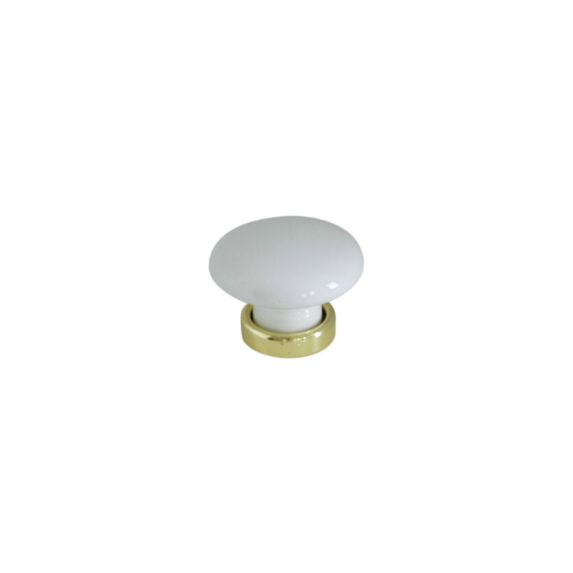 Bouton meuble Classique Céramique Laiton Blanc ø30mm - B BEAUTY